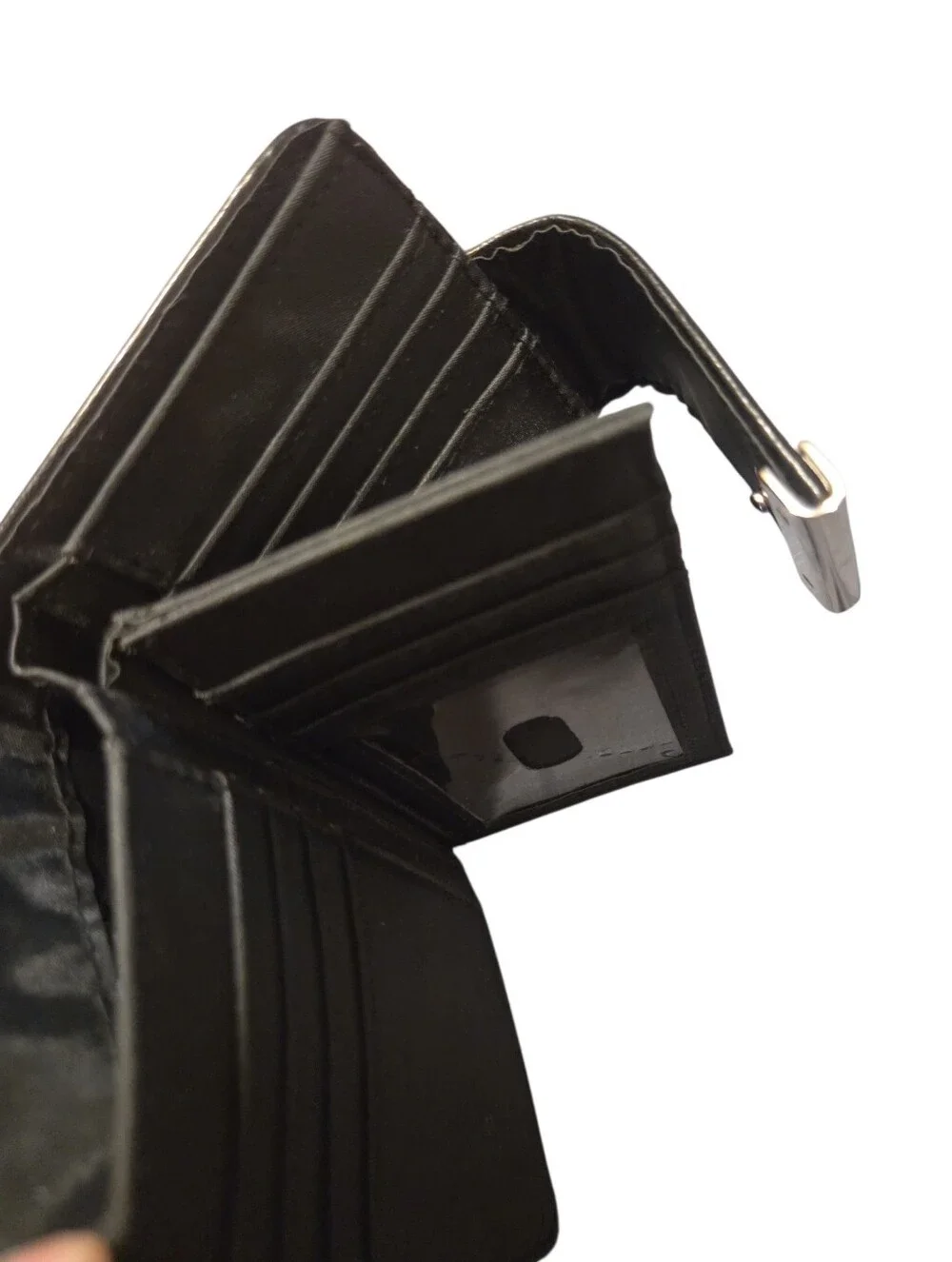 Classic Black  Wallet with Silver Accent